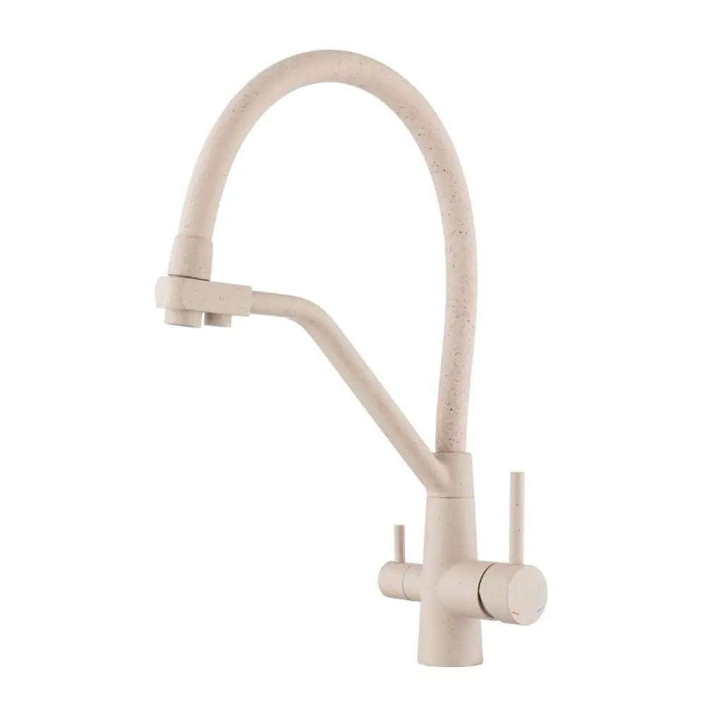 Фото Смеситель для кухни Fmark FS0662-Y-LM гибкий излив 23.7 см цвет бежевый Фото Смеситель для кухни Fmark FS0662-Y-LM гибкий излив 23.7 см цвет бежевый