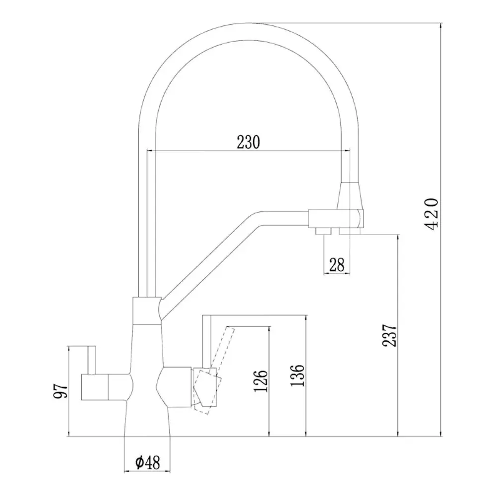 Фото 2 Смеситель для кухни Fmark FS0662-Y-LM гибкий излив 23.7 см цвет бежевый Фото 2 Смеситель для кухни Fmark FS0662-Y-LM гибкий излив 23.7 см цвет бежевый