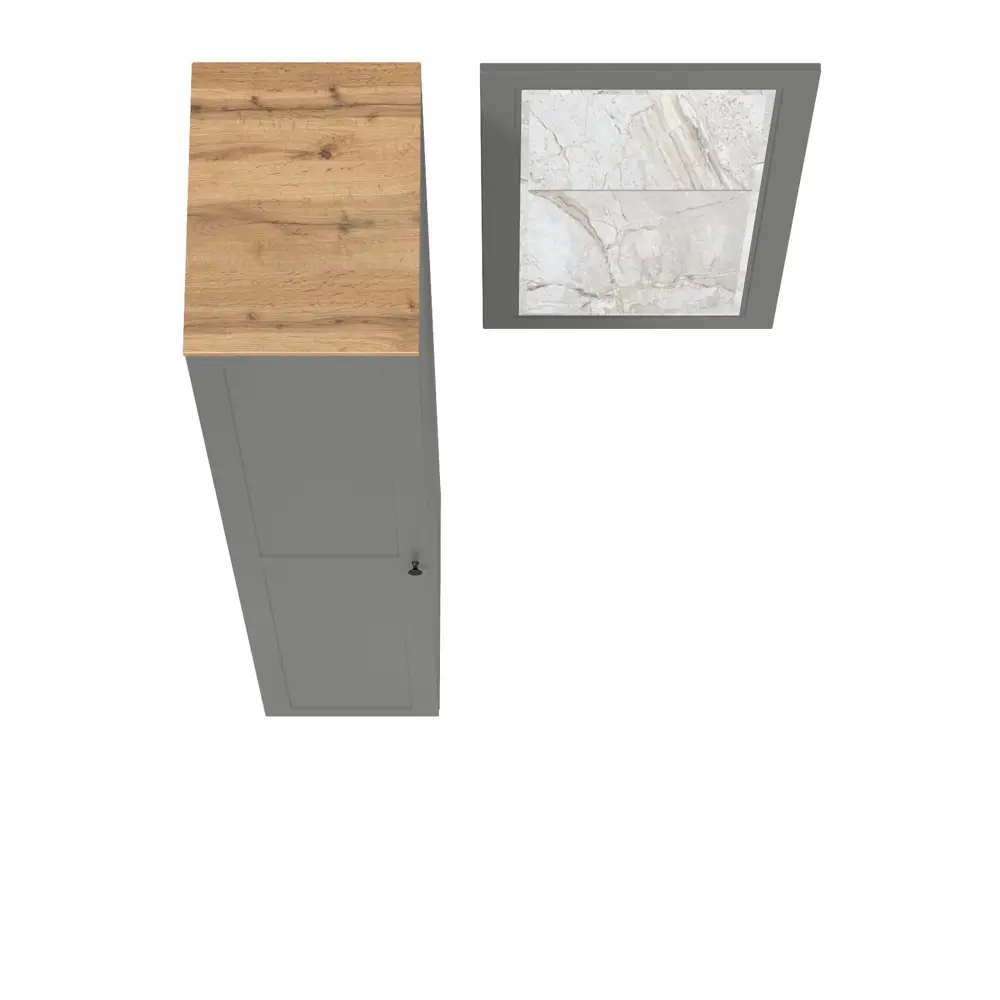 Фото 4 Комплект мебели для прихожей Mobi Остин пр-12-гз 100x230x60 см ЛДСП цвет серый графит/дуб крафт золотой Фото 4 Комплект мебели для прихожей Mobi Остин пр-12-гз 100x230x60 см ЛДСП цвет серый графит/дуб крафт золотой