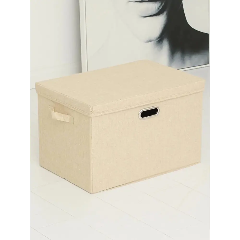 Фото 2 Коробка для хранения Ridberg 1215451 44x30x29 см текстиль цвет бежевый Фото 2 Коробка для хранения Ridberg 1215451 44x30x29 см текстиль цвет бежевый