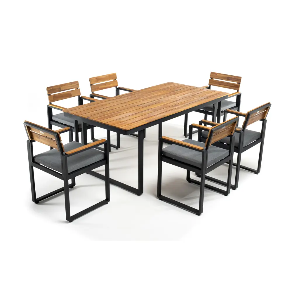 Фото Набор садовой мебели Joygarden Topa L алюминий серый диван кресло стол