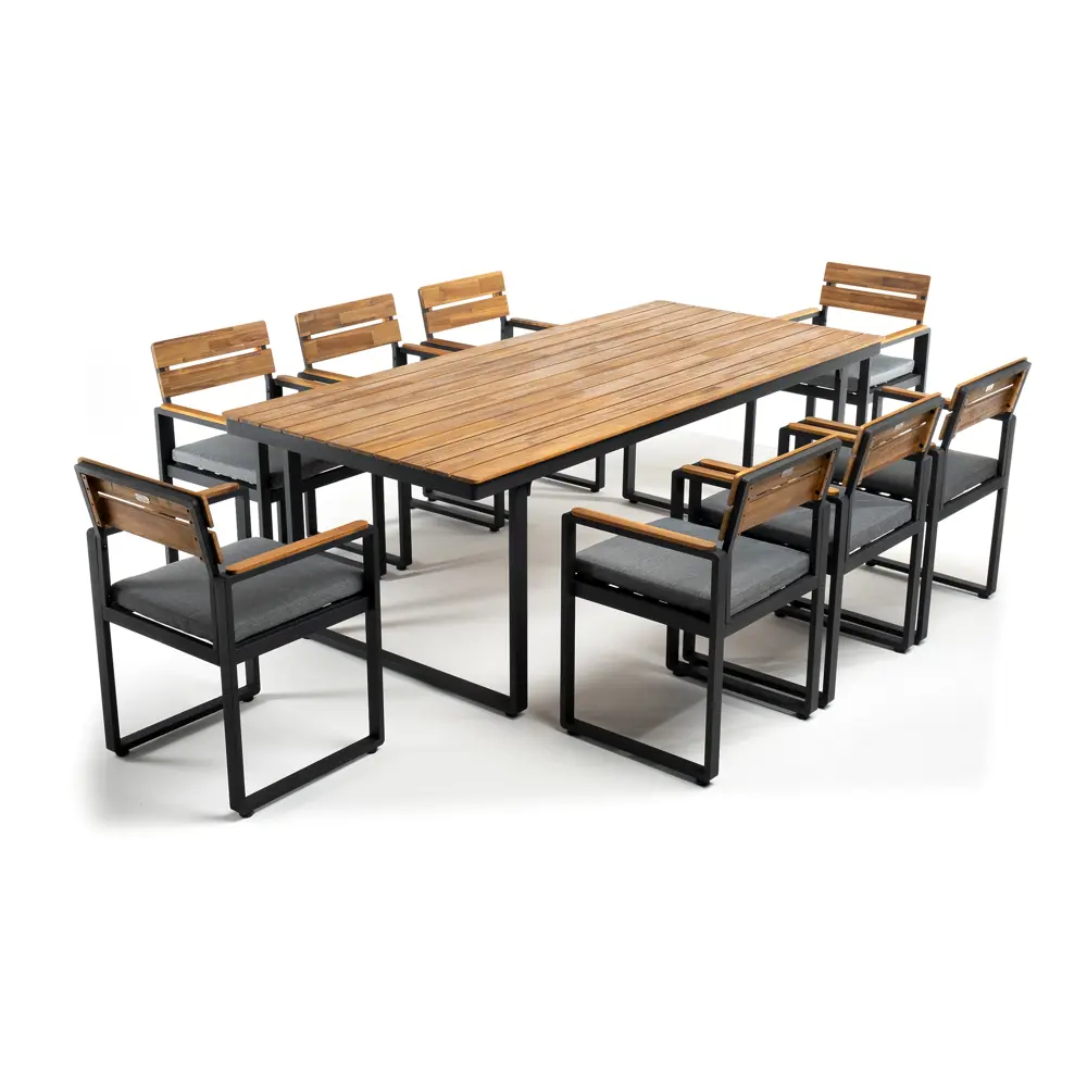 Фото Набор садовой мебели Joygarden Topa L алюминий серый стол 6 стульев