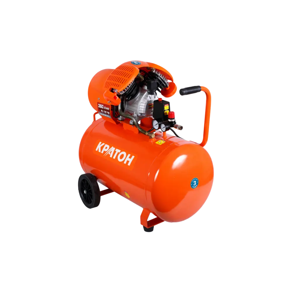 Фото 5 Компрессор сетевой поршневой масляный Кратон AC-360-100-DDV, 100 л 360 л/мин Фото 5 Компрессор сетевой поршневой масляный Кратон AC-360-100-DDV, 100 л 360 л/мин