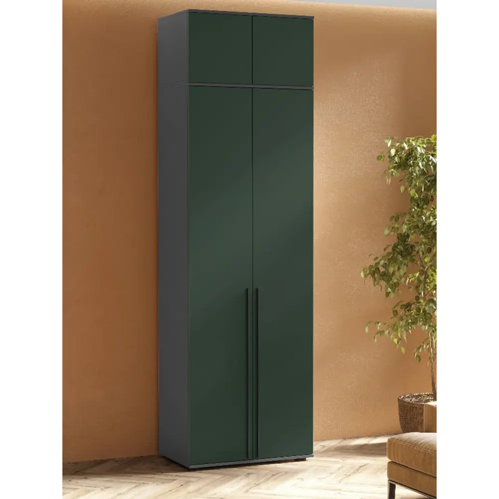 Фото 3 Антресоль к шкафу Сима-ленд Норд 80х51х41.8 см ЛДСП цвет изумруд/графит