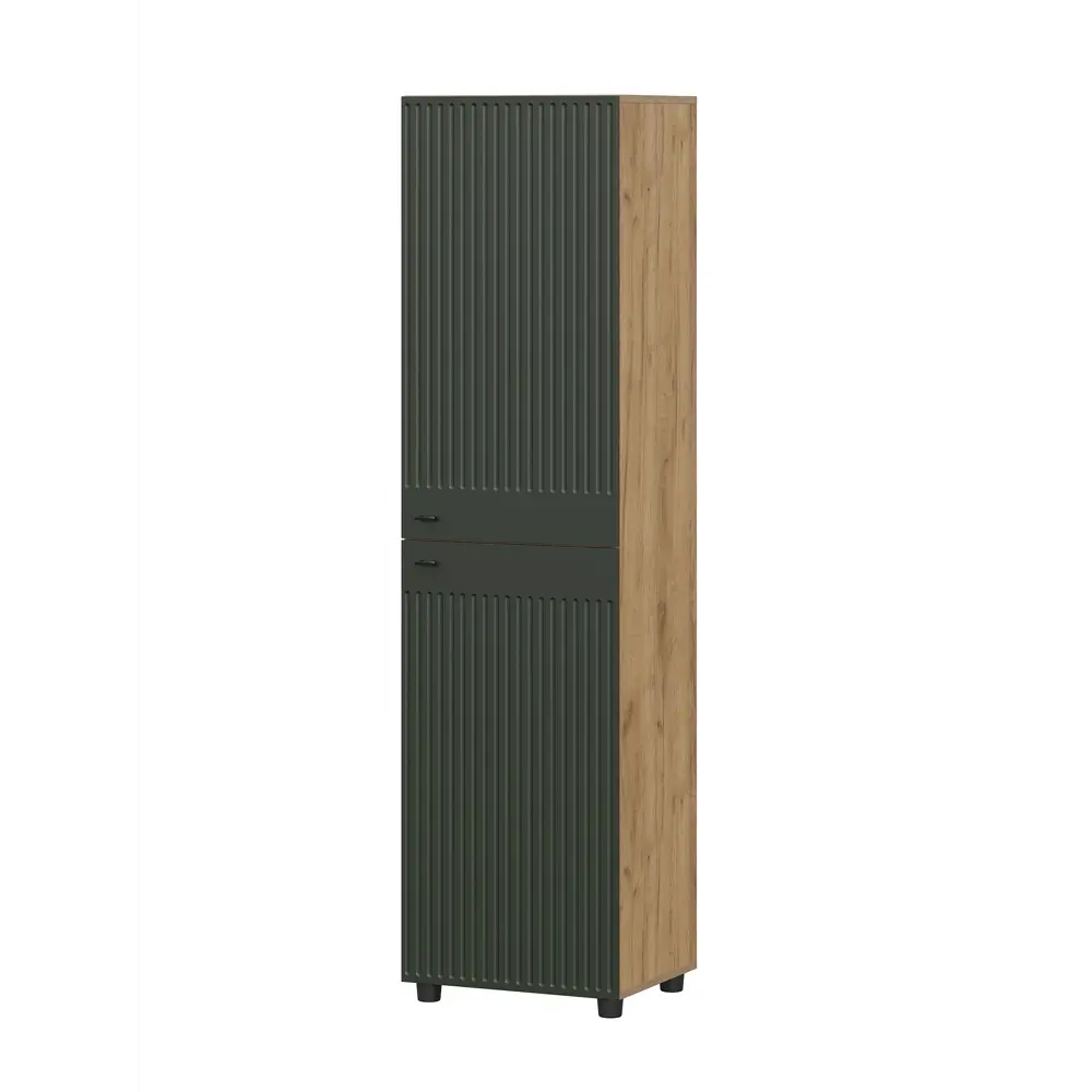 Фото Шкаф-пенал Сима-ленд Милан с 1 дверью 50x191x188 см ЛДСП цвет олива/дуб золотой