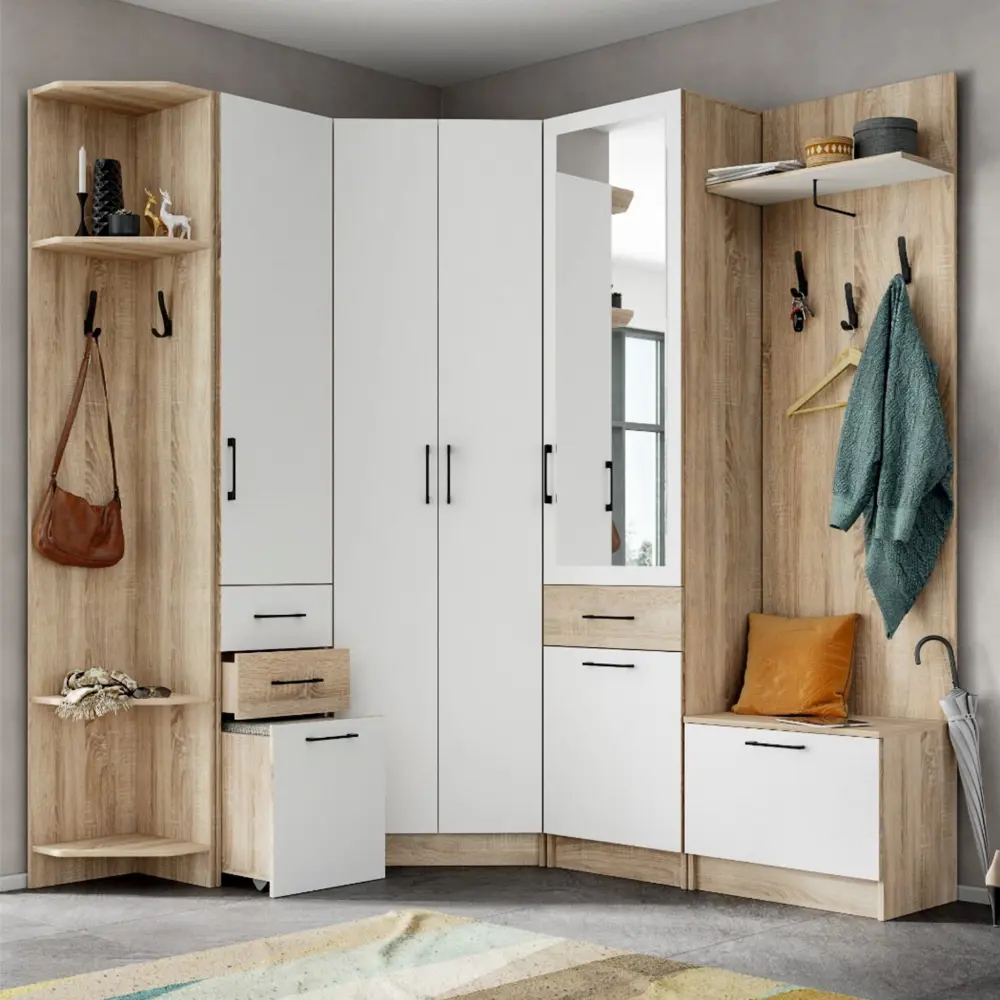 Фото 4 Шкаф-пенал Сима-ленд Денвер с 1 дверью и зеркалом 50x210x188 см ЛДСП цвет дуб сонома/белый Фото 4 Шкаф-пенал Сима-ленд Денвер с 1 дверью и зеркалом 50x210x188 см ЛДСП цвет дуб сонома/белый