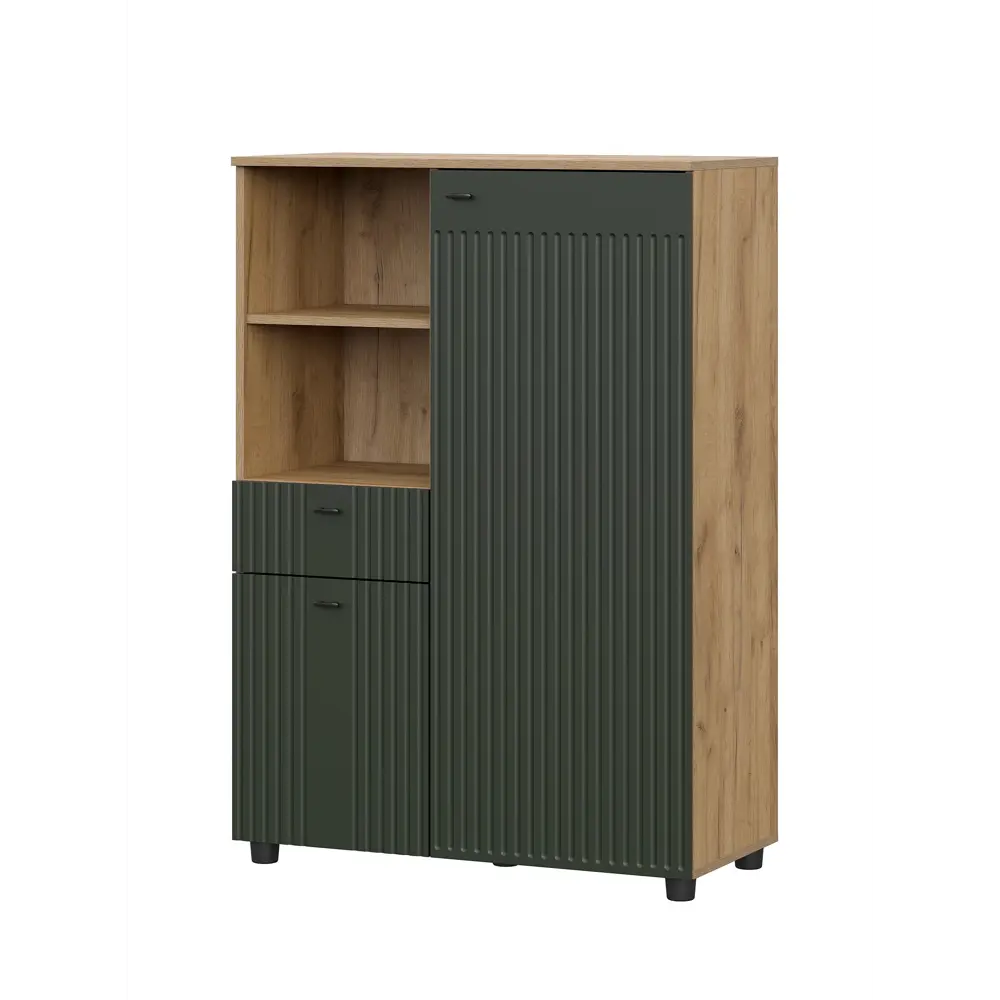 Фото Шкаф распашной Сима-ленд Милан с 2 дверями 90x41x128 см ЛДСП цвет олива/дуб золотой