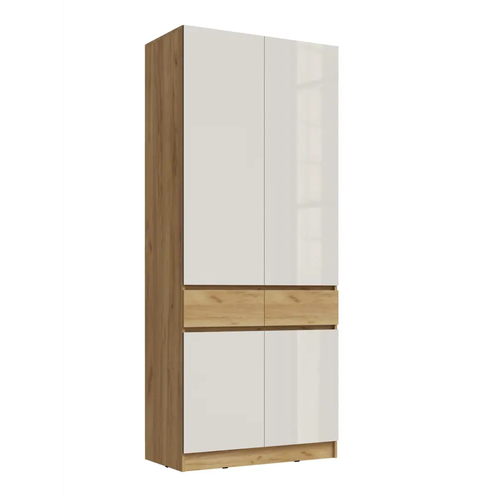 Фото Шкаф распашной Сима-ленд Роджина с 2 дверями 100x52x209 см ЛДСП цвет дуб крафт/белый глянец