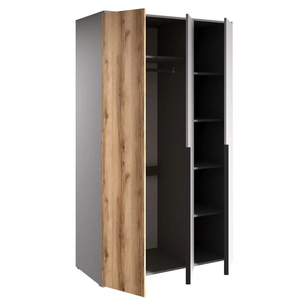 Фото 5 Шкаф распашной Сима-ленд Йорк с 3 дверями 117x57x202 см ЛДСП цвет серый шифер/дуб делано