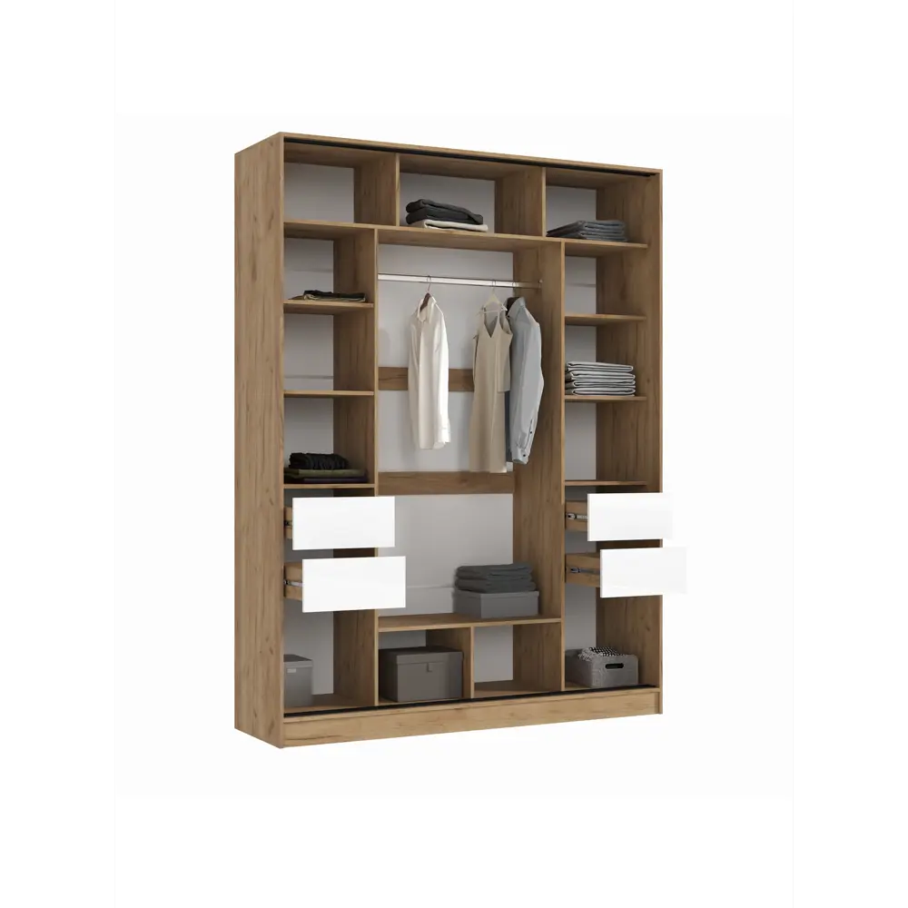 Фото 2 Шкаф-купе Сима-ленд Роджина с 2 дверями 52x180x210 см 3 полки ЛДСП цвет дуб крафт/белый глянец Фото 2 Шкаф-купе Сима-ленд Роджина с 2 дверями 52x180x210 см 3 полки ЛДСП цвет дуб крафт/белый глянец