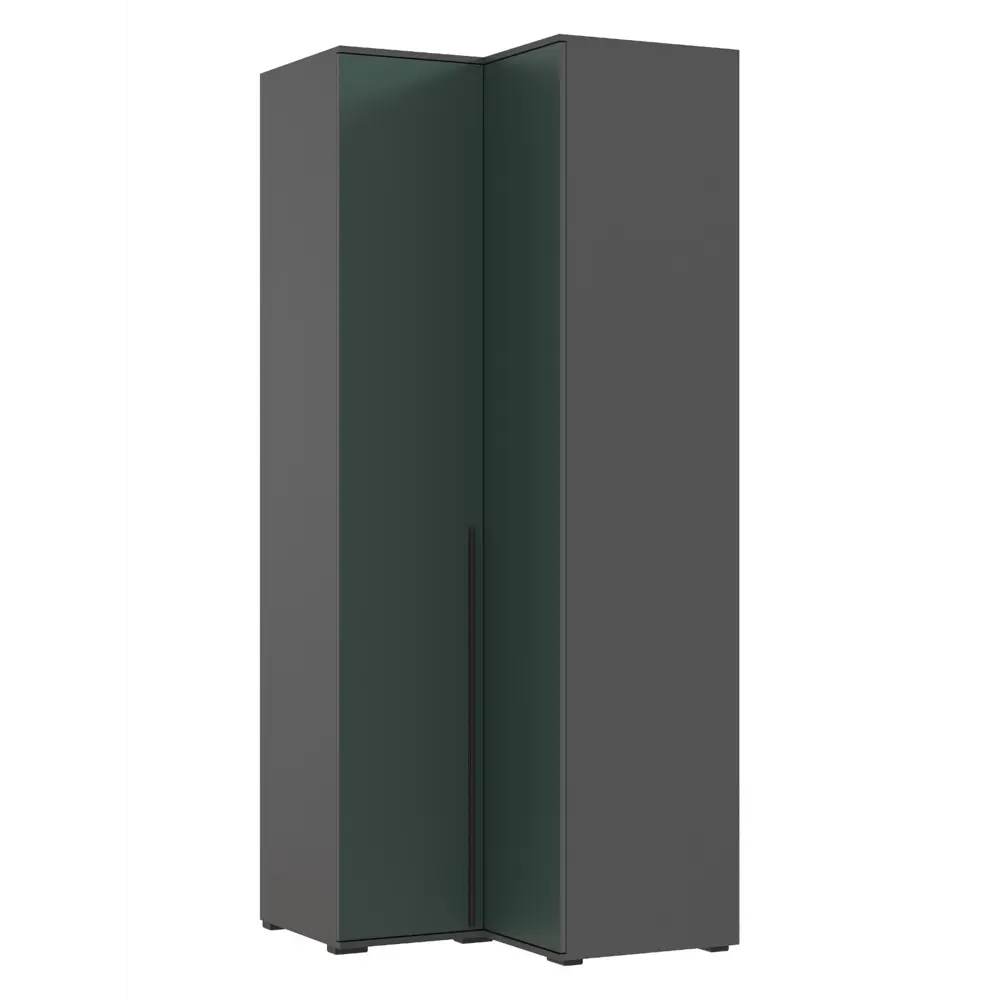 Фото Шкаф распашной Сима-ленд Норд c 2 дверями 90x90x222 см 3 полки ЛДСП цвет изумруд/графит