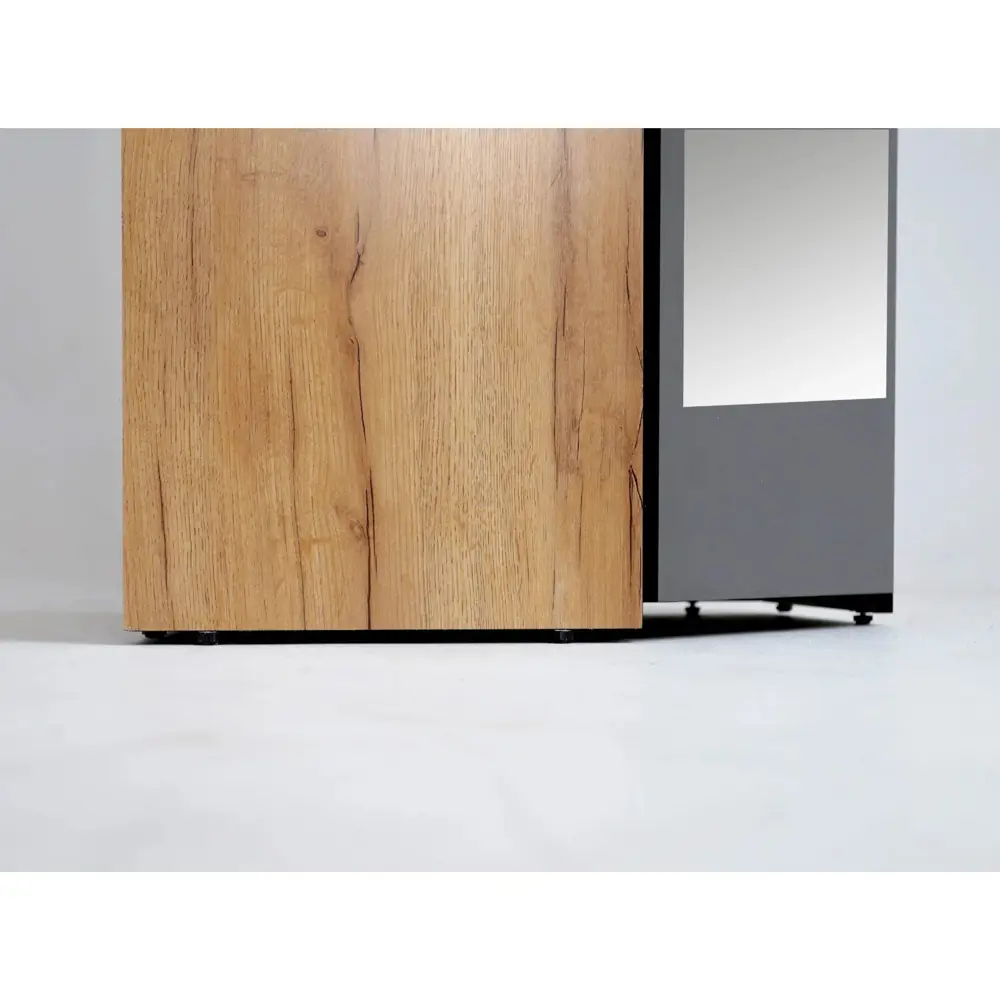 Фото 4 Шкаф распашной Сима-ленд Ольга-Лофт 9.2 с 1 дверью 90x90x222 см 3 полки ЛДСП цвет дуб золотой/темно-серый