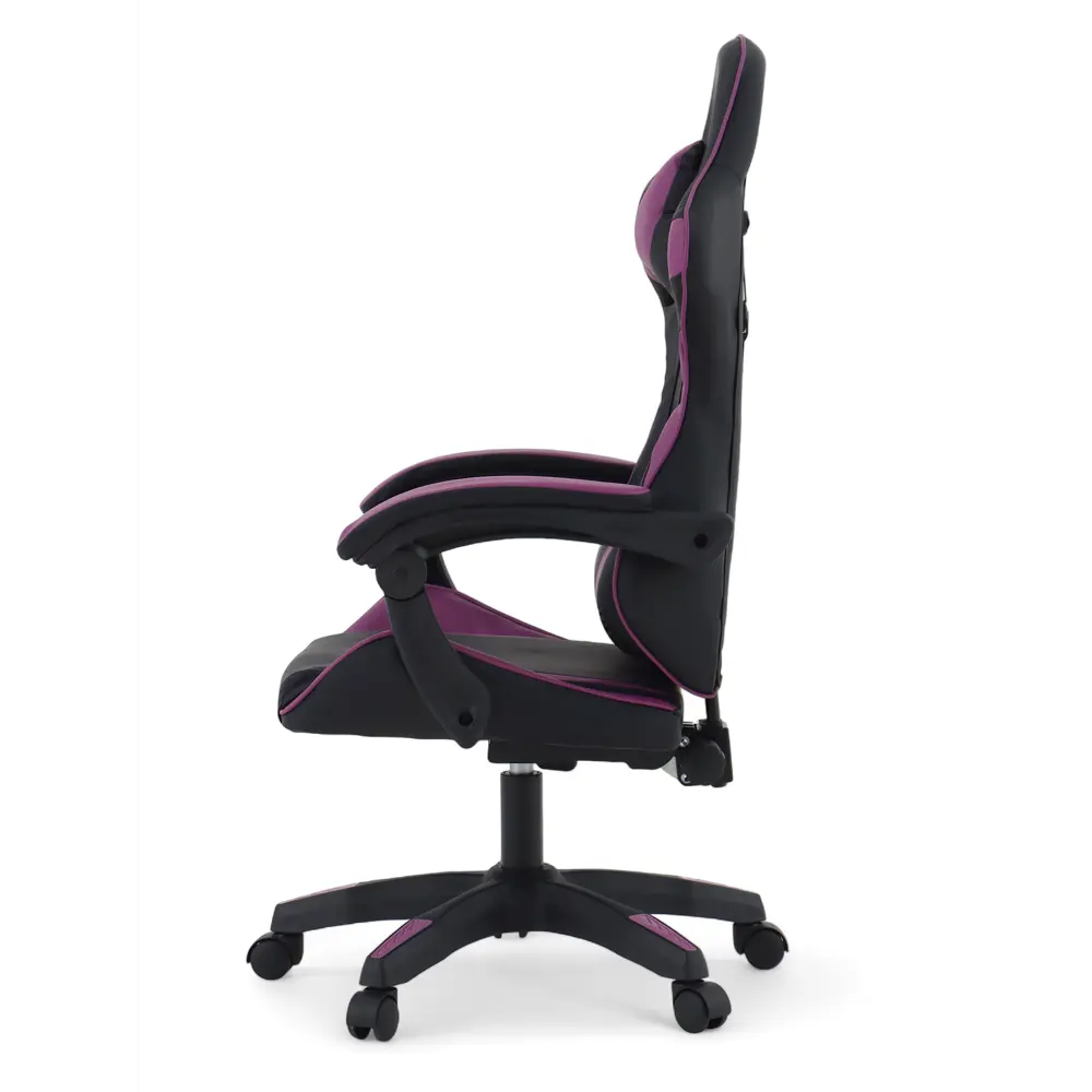 Фото 4 Кресло игровое Клик мебель 10900388 51x79x49 см искусственная кожа цвет черно-фиолетовый Фото 4 Кресло игровое Клик мебель 10900388 51x79x49 см искусственная кожа цвет черно-фиолетовый