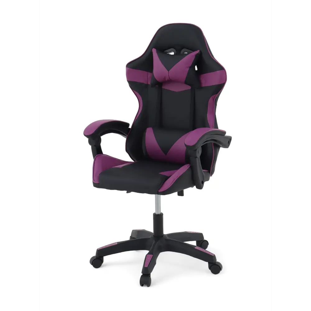 Фото Кресло игровое Клик мебель 10900388 51x79x49 см искусственная кожа цвет черно-фиолетовый Фото Кресло игровое Клик мебель 10900388 51x79x49 см искусственная кожа цвет черно-фиолетовый