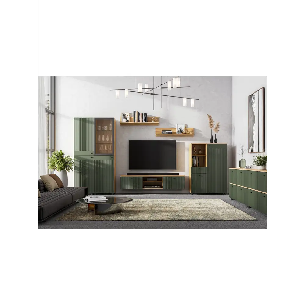 Фото 3 Тумба под телевизор Сима-ленд Милан с нишей 10917029 160х41х36 см дерево олива/дуб золотой Фото 3 Тумба под телевизор Сима-ленд Милан с нишей 10917029 160х41х36 см дерево олива/дуб золотой