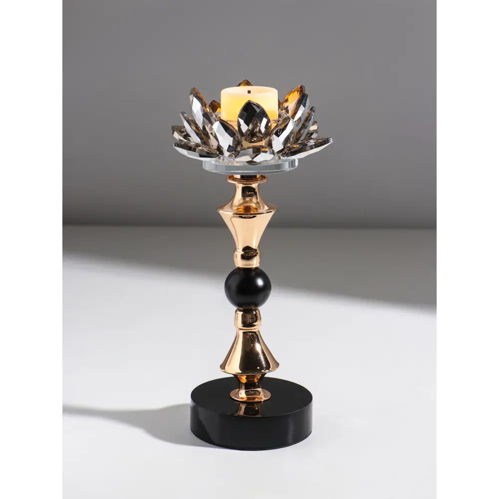 Фото Подсвечник Сима-ленд Лотос чёрно-золотой 8x22 см Фото Подсвечник Сима-ленд Лотос чёрно-золотой 8x22 см