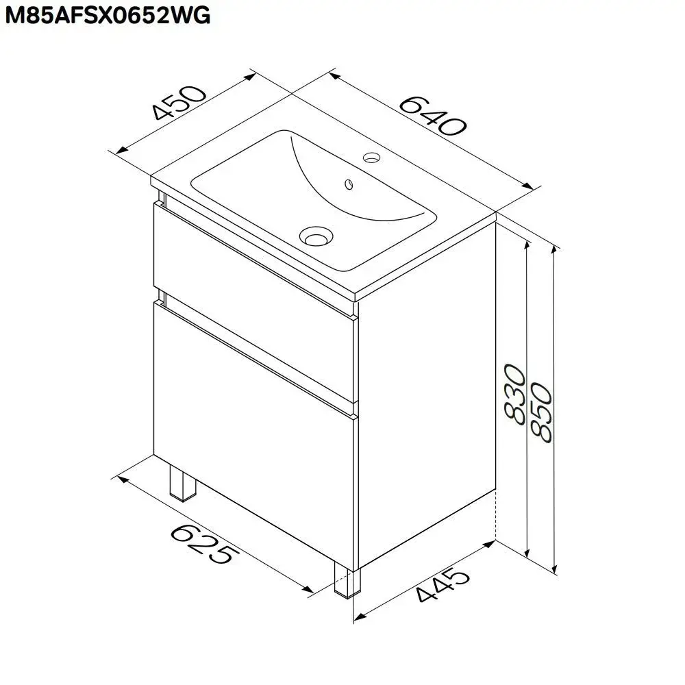 Фото 10 Тумба AM.PM X-Joy M85A-FSX0652-WC0652WG напольная, 65 см, 2 ящика, белый глянец, с раковиной Фото 10 Тумба AM.PM X-Joy M85A-FSX0652-WC0652WG напольная, 65 см, 2 ящика, белый глянец, с раковиной