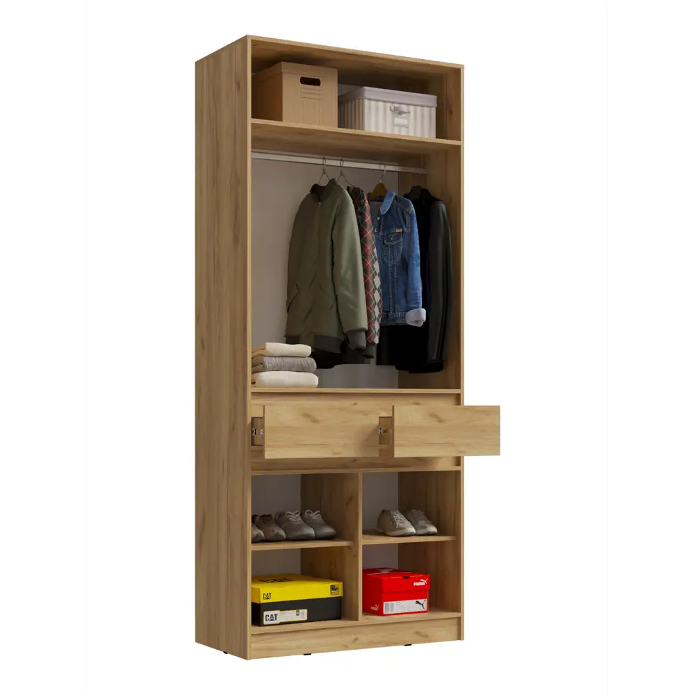 Фото 2 Шкаф распашной Сима-ленд Роджина с 2 дверями 100x52x240 см ЛДСП цвет дуб крафт/графит Фото 2 Шкаф распашной Сима-ленд Роджина с 2 дверями 100x52x240 см ЛДСП цвет дуб крафт/графит