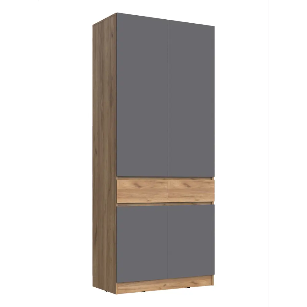 Фото Шкаф распашной Сима-ленд Роджина с 2 дверями 100x52x240 см ЛДСП цвет дуб крафт/графит Фото Шкаф распашной Сима-ленд Роджина с 2 дверями 100x52x240 см ЛДСП цвет дуб крафт/графит