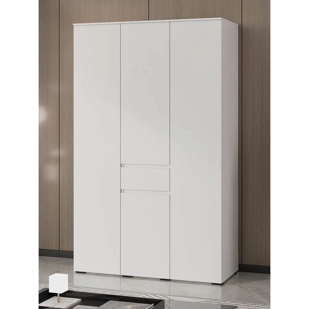 Фото 5 Шкаф распашной Сима-ленд Лора с 3 дверями 220x135x57 см ЛДСП цвет белый