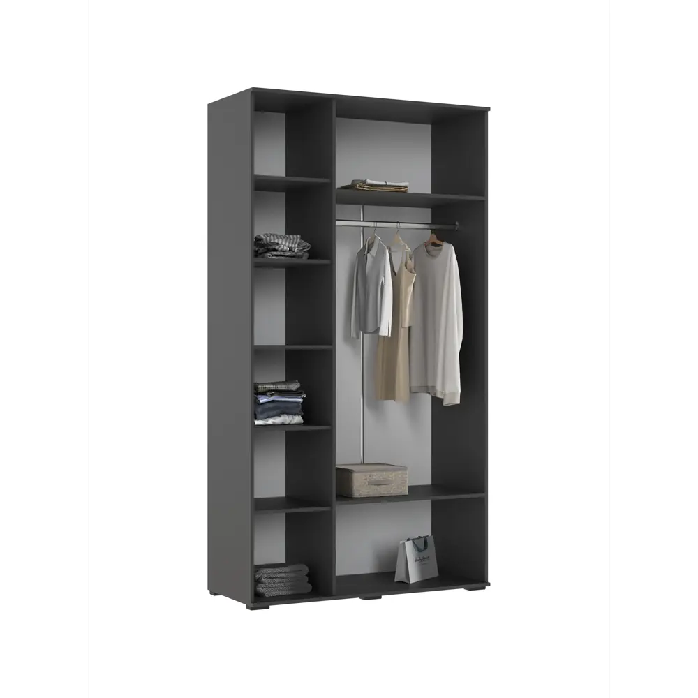 Фото 2 Шкаф распашной Сима-ленд Норд с 3 дверями 120x51x223 см ЛДСП цвет изумруд/графит