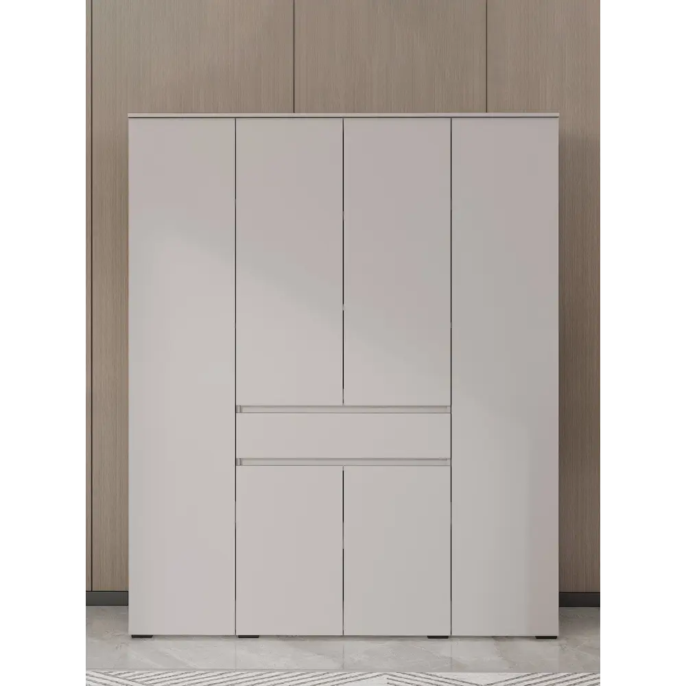 Фото 4 Шкаф распашной Сима-ленд Лора с 4 дверями 220x180x57 см ЛДСП цвет кашемир