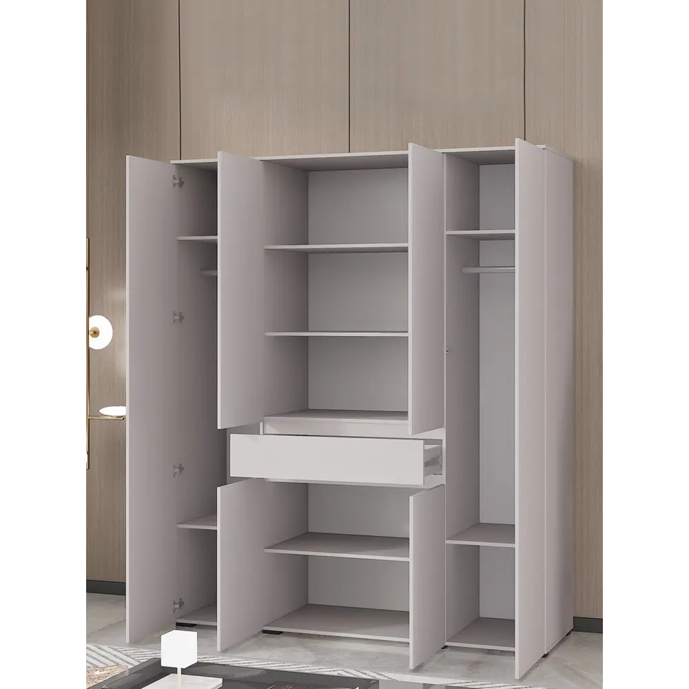 Фото 6 Шкаф распашной Сима-ленд Лора с 4 дверями 220x180x57 см ЛДСП цвет кашемир