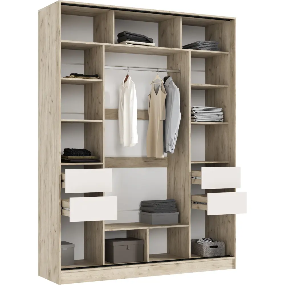 Фото 2 Шкаф-купе Сима-ленд Роджина с 2 дверями 52x180x24 см 5 полок ЛДСП цвет кашемир/дуб крафт серый Фото 2 Шкаф-купе Сима-ленд Роджина с 2 дверями 52x180x24 см 5 полок ЛДСП цвет кашемир/дуб крафт серый