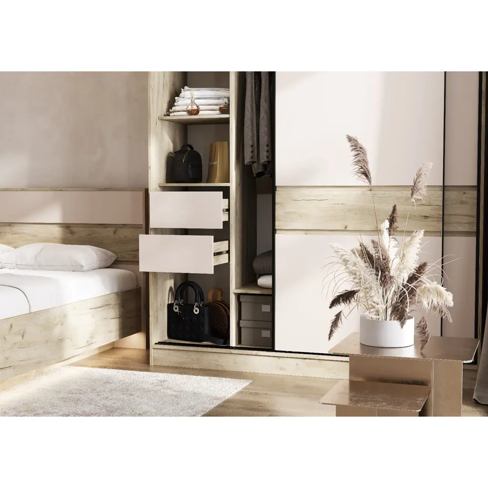 Фото 4 Шкаф-купе Сима-ленд Роджина с 2 дверями 52x180x24 см 5 полок ЛДСП цвет кашемир/дуб крафт серый Фото 4 Шкаф-купе Сима-ленд Роджина с 2 дверями 52x180x24 см 5 полок ЛДСП цвет кашемир/дуб крафт серый