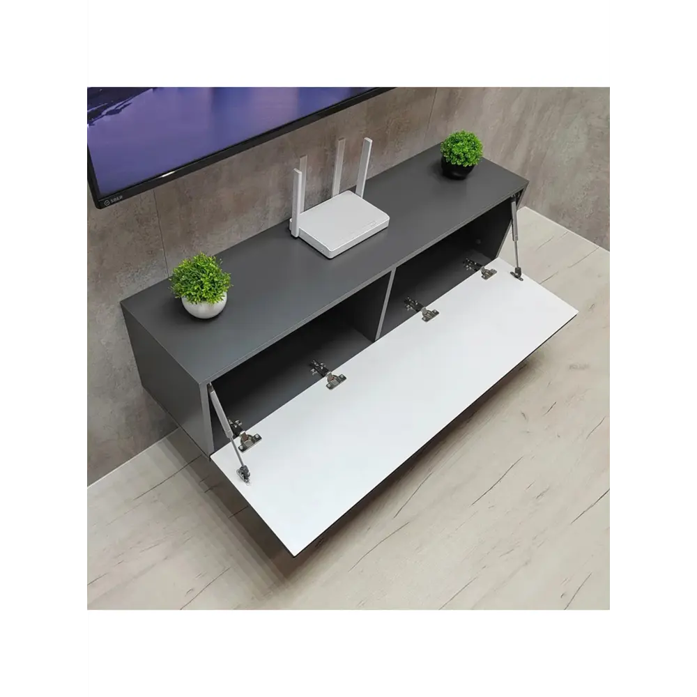 Фото 3 Тумба под телевизор Сима-ленд Lines MTV4-MA 30х115х31 см ЛДСП цвет графит Фото 3 Тумба под телевизор Сима-ленд Lines MTV4-MA 30х115х31 см ЛДСП цвет графит