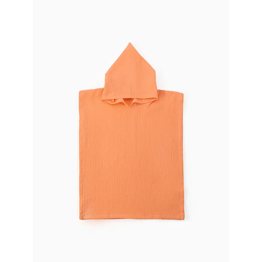 Фото Халат-пончо муслиновое детское LoveLife 56х70 цвет персик Фото Халат-пончо муслиновое детское LoveLife 56х70 цвет персик