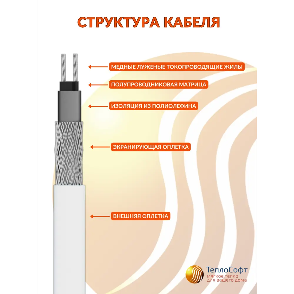 Фото 6 Греющий кабель для обогрева труб Srf саморегулирующийся 3 м 30 Вт Фото 6 Греющий кабель для обогрева труб Srf саморегулирующийся 3 м 30 Вт