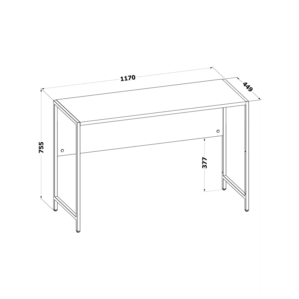 Фото 2 Стол письменный Сокол Лофт 117x44x75 см ЛДСП цвет бетон Фото 2 Стол письменный Сокол Лофт 117x44x75 см ЛДСП цвет бетон
