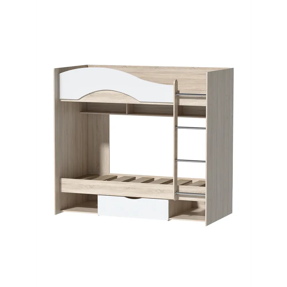 Фото 3 Кровать детская Сима-ленд Галактика 60x200 см ЛДСП цвет дуб сонома/белый глянец