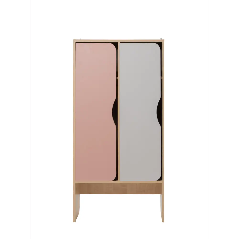 Фото 5 Шкаф для детского сада Сима-ленд Скандинавия 2 секции 64x32x130 см ЛДСП цвет клен танзау/серый/розо