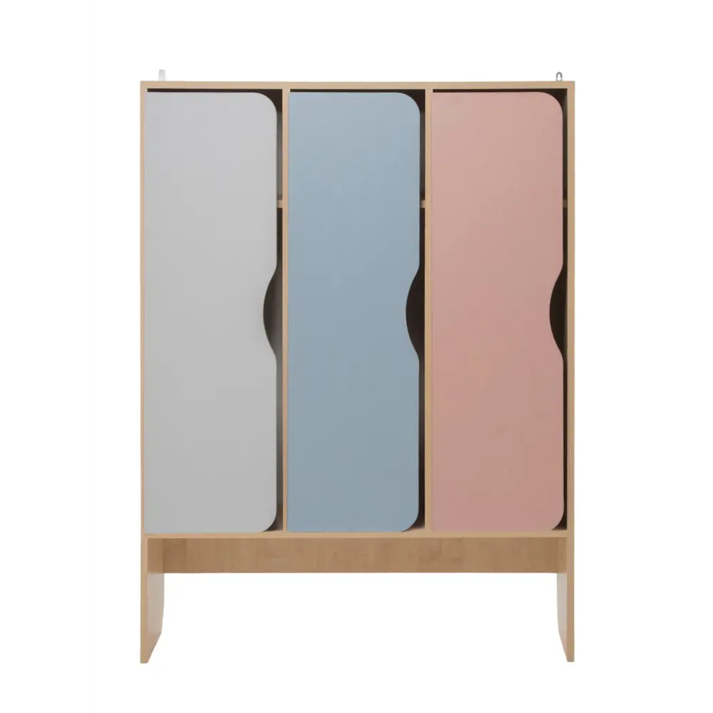 Фото 3 Шкаф для детского сада Сима-ленд Скандинавия 3 секции 96x32x130 см ЛДСП цвет клен/розовый/кенди/серый