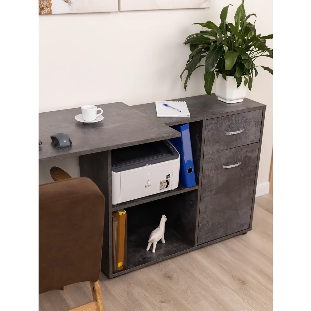 Фото 8 Cтол компьютерный ММК Орлеан 113x75.1x50 см ЛДСП цвет темный цемент Фото 8 Cтол компьютерный ММК Орлеан 113x75.1x50 см ЛДСП цвет темный цемент