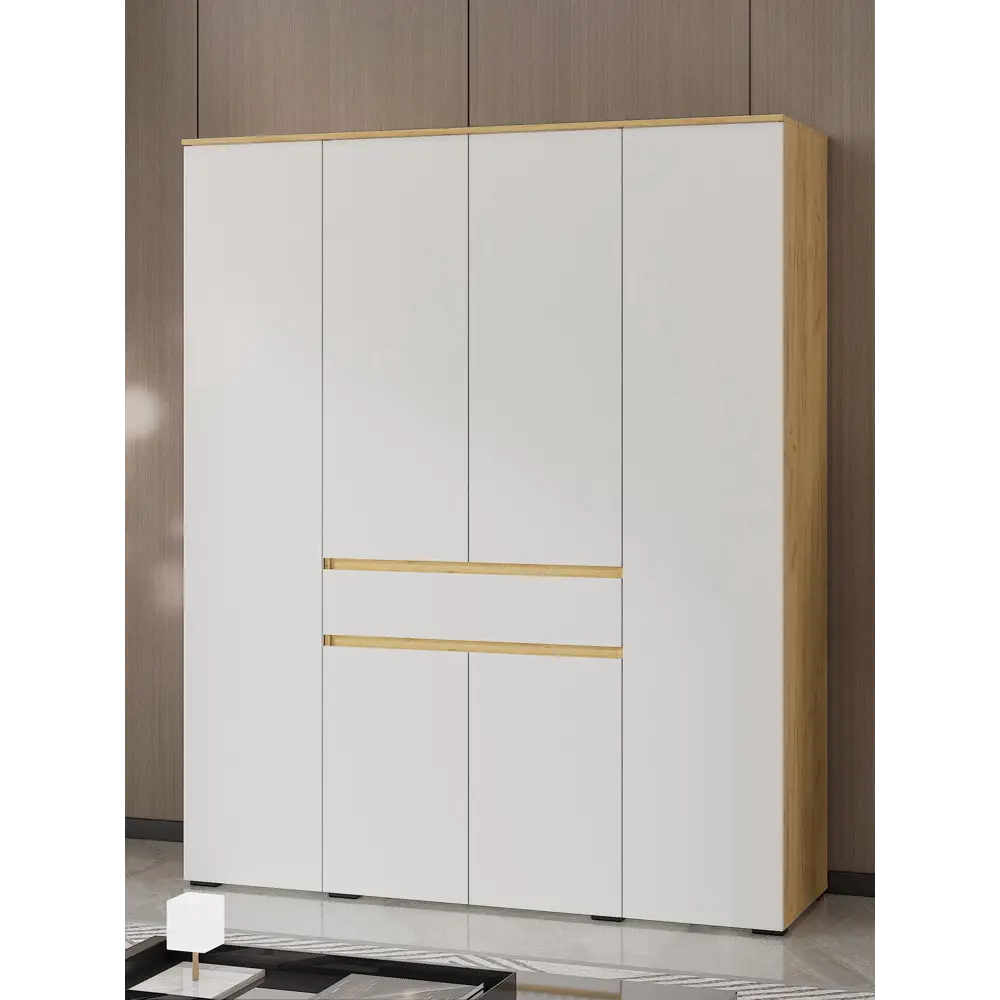 Фото 5 Шкаф распашной Сима-ленд Лора с 4 дверями 220x180x57 см ЛДСП цвет крафт золотой/белый Фото 5 Шкаф распашной Сима-ленд Лора с 4 дверями 220x180x57 см ЛДСП цвет крафт золотой/белый