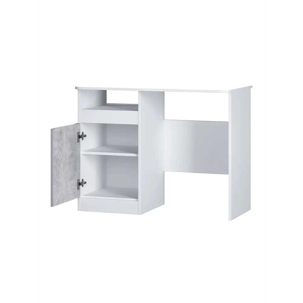 Фото 4 Стол письменный Сима-ленд Паскаль 97x75x50 см ЛДСП цвет белый/цемент светлый Фото 4 Стол письменный Сима-ленд Паскаль 97x75x50 см ЛДСП цвет белый/цемент светлый