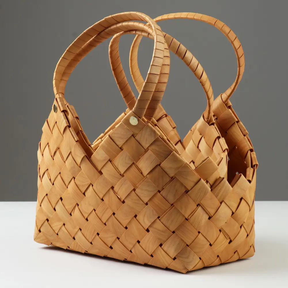 Фото 2 Набор корзин плетеных Сима-ленд 27x35x31 см пластик цвет жёлтый 2 шт.