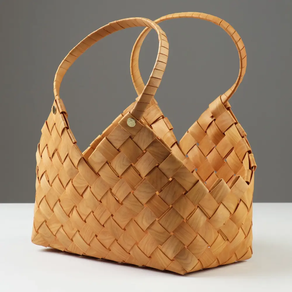 Фото 3 Набор корзин плетеных Сима-ленд 27x35x31 см пластик цвет жёлтый 2 шт.