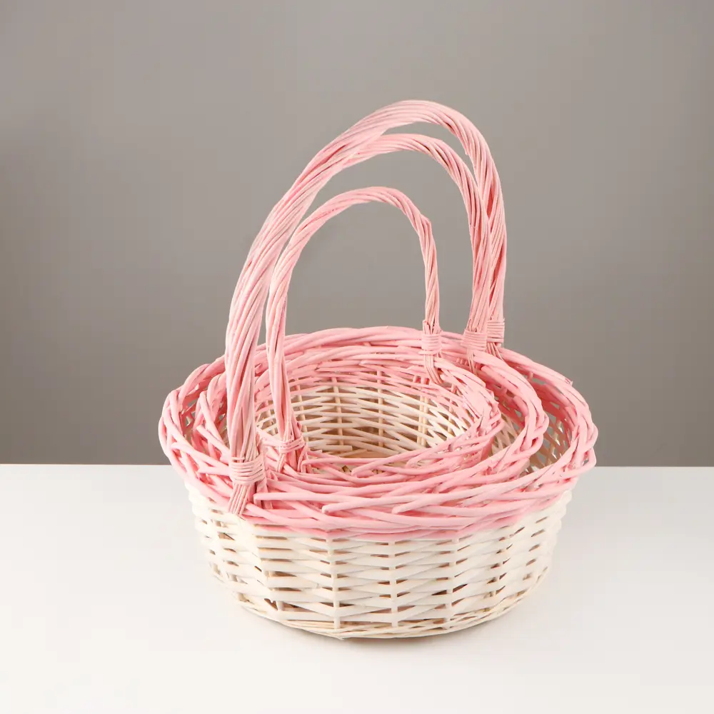 Фото 2 Набор корзин Сима-ленд 36x42x39 см пластик цвет белый 3 шт.