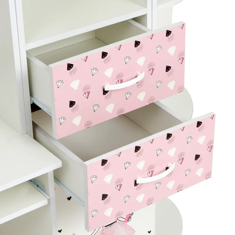 Фото 6 Детская стенка Миф мебель Мальвина 255x200x52 см ЛДСП цвет белый/фотопечать Фото 6 Детская стенка Миф мебель Мальвина 255x200x52 см ЛДСП цвет белый/фотопечать