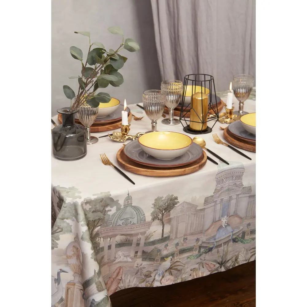 Фото 9 Скатерть на стол Этель Райский сад Этель прямоугольная 150x110 см цвет бежевый Фото 9 Скатерть на стол Этель Райский сад Этель прямоугольная 150x110 см цвет бежевый