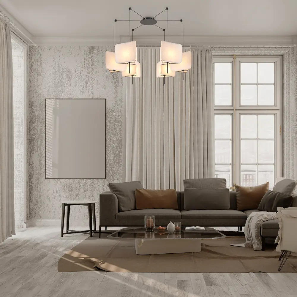 Фото 8 Люстра-паук Freya Bricola Fr5511pl-06b 6 ламп 18 м² цвет черный Фото 8 Люстра-паук Freya Bricola Fr5511pl-06b 6 ламп 18 м² цвет черный