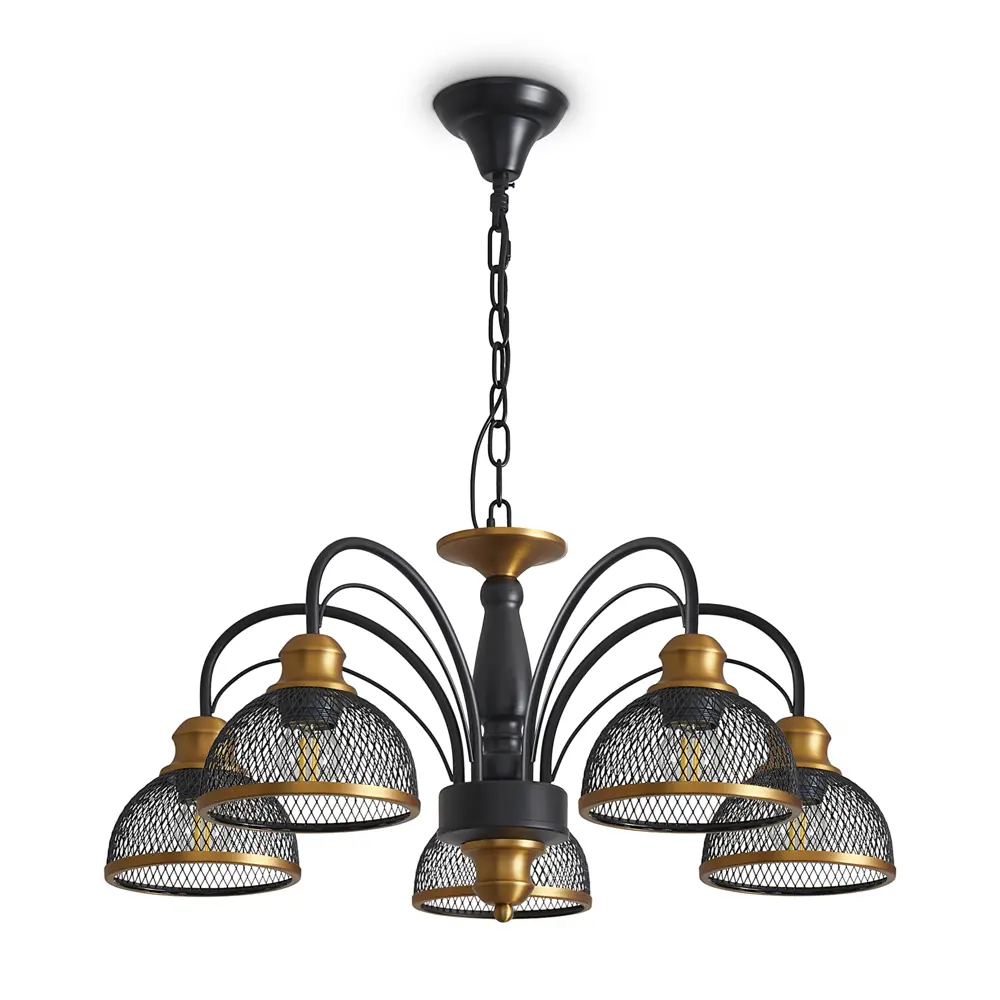 Фото Люстра подвесная Freya Caz FR5527PL-05BBZ 5хE27х60W цвет Черный и Бронза Фото Люстра подвесная Freya Caz FR5527PL-05BBZ 5хE27х60W цвет Черный и Бронза