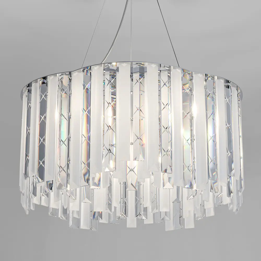 Фото 6 Светильник подвесной Eurosvet Radiance A071172 6 ламп 10 м² цвет хром/белый/бесцветный/прозрачный Фото 6 Светильник подвесной Eurosvet Radiance A071172 6 ламп 10 м² цвет хром/белый/бесцветный/прозрачный