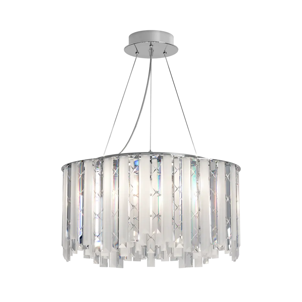 Фото 9 Светильник подвесной Eurosvet Radiance A071172 6 ламп 10 м² цвет хром/белый/бесцветный/прозрачный Фото 9 Светильник подвесной Eurosvet Radiance A071172 6 ламп 10 м² цвет хром/белый/бесцветный/прозрачный