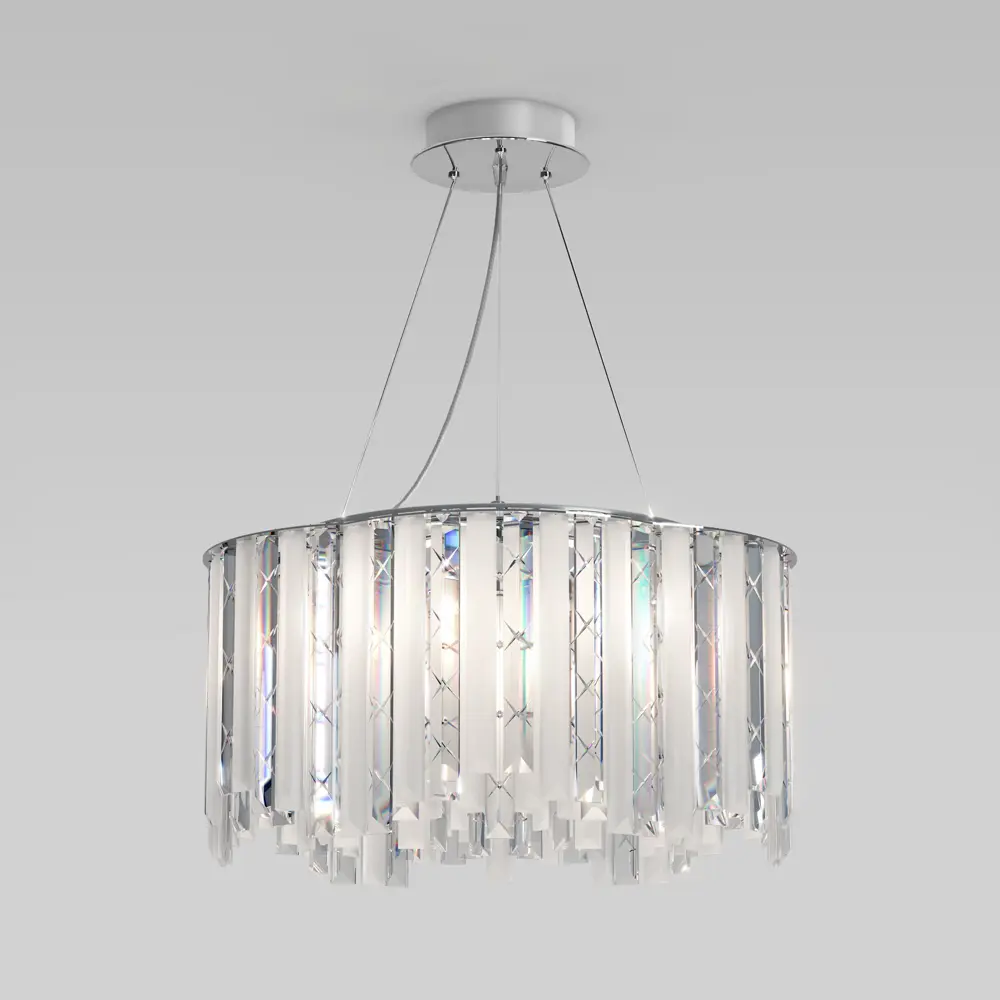 Фото Светильник подвесной Eurosvet Radiance A071172 6 ламп 10 м² цвет хром/белый/бесцветный/прозрачный Фото Светильник подвесной Eurosvet Radiance A071172 6 ламп 10 м² цвет хром/белый/бесцветный/прозрачный