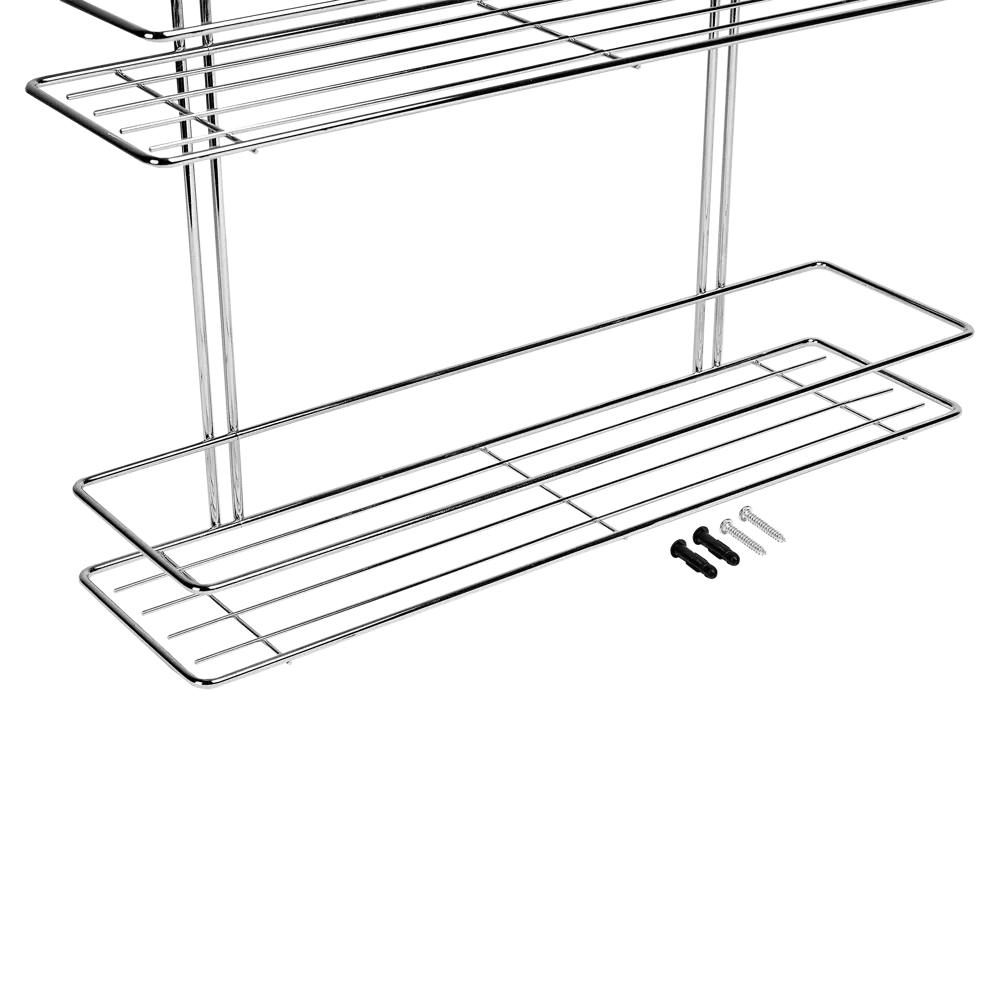 Фото 4 Полка для ванной комнаты Swensa SWR-022 двухъярусная прямая металл Фото 4 Полка для ванной комнаты Swensa SWR-022 двухъярусная прямая металл
